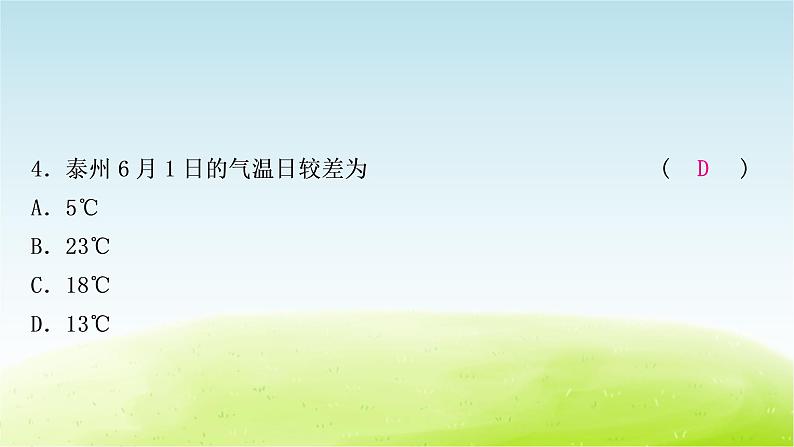湘教版中考地理复习第一节天气和气候第二节气温和降水作业课件第6页