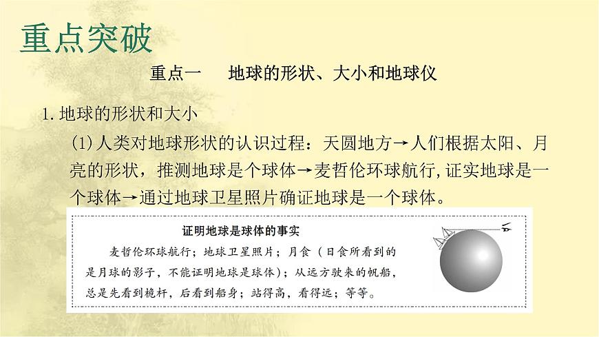 中考地理復習專題一地球和地球儀課件第2頁
