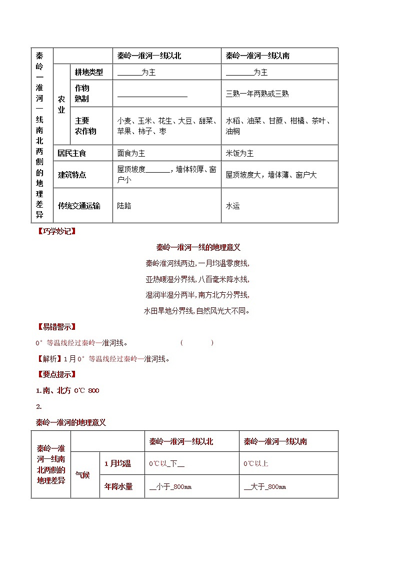 2022-2023年商务星球版地理八年级下册单元复习精讲精练:第五章中国四大地理区域划分(考点梳理)03