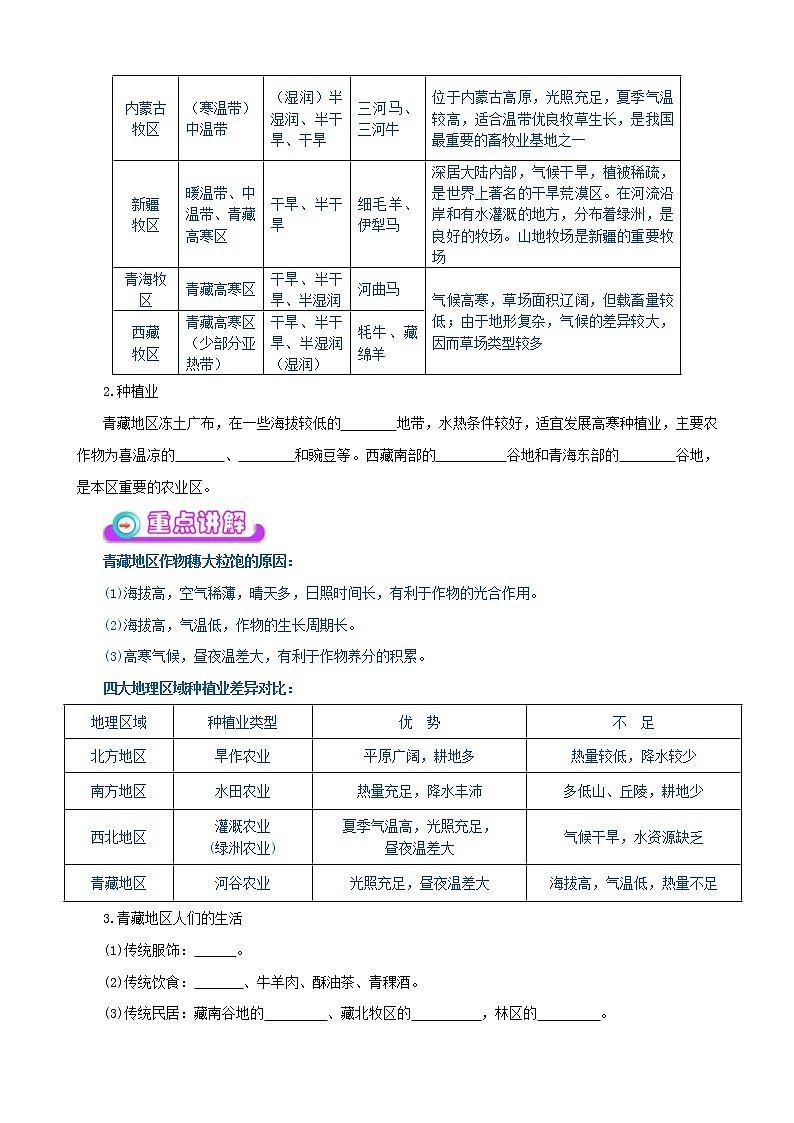 中考地理一轮复习学案专题26 青藏地区、生态环境保护与资源开发 (含答案)03
