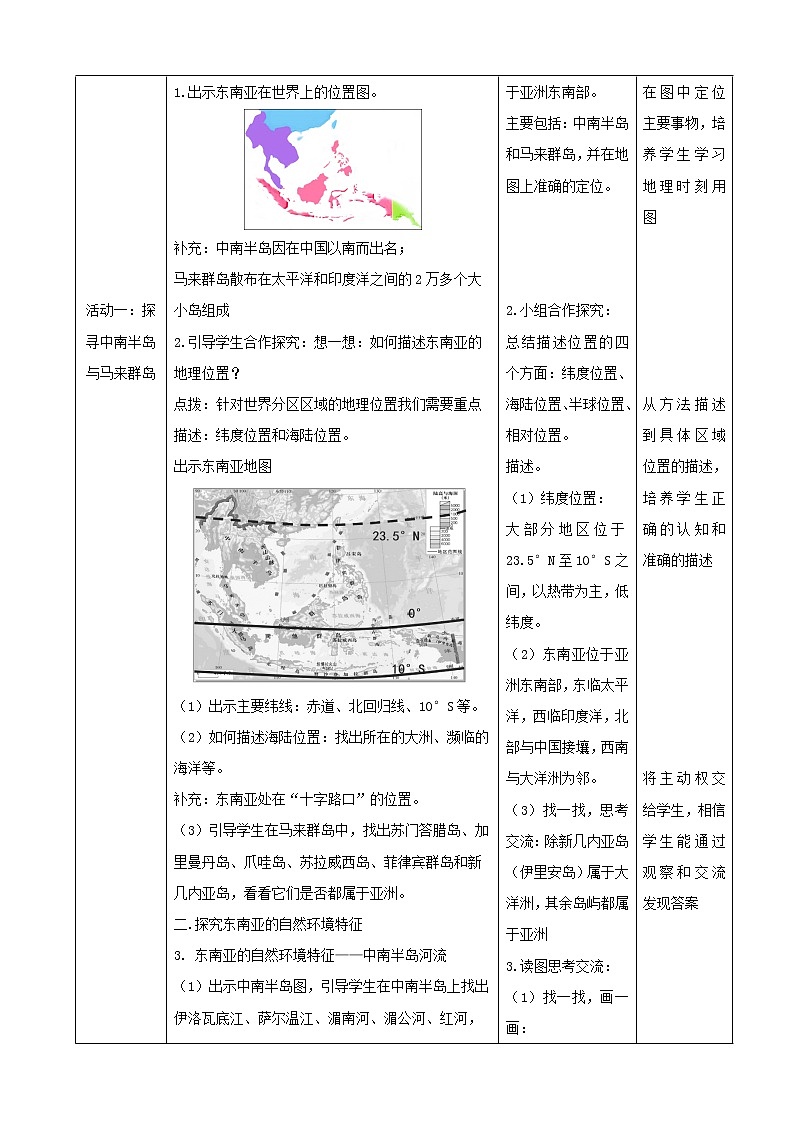 湘教版七下第七章第1節(jié)《東南亞》第1課時(shí)教案第2頁