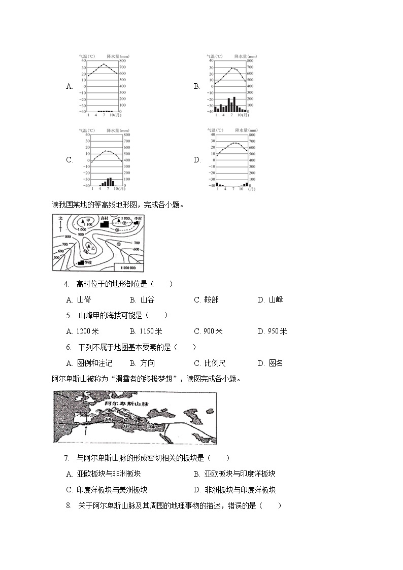 2022-2023学年江西省吉安市吉安县城北中学等十校联盟八年级（下）期中地理试卷(含解析）02