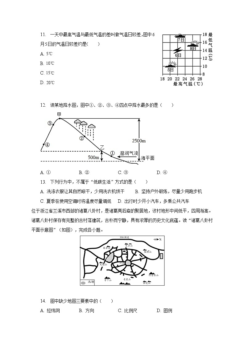 2022-2023学年甘肃省陇南市多校联考七年级(上)期末地理试卷(含解析)第3页