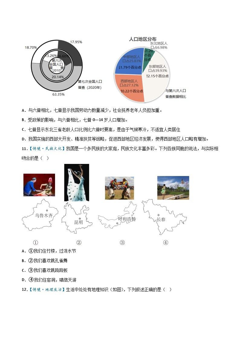 专题11  从世界看中国——2023年初中地理会考复习专题突破卷03