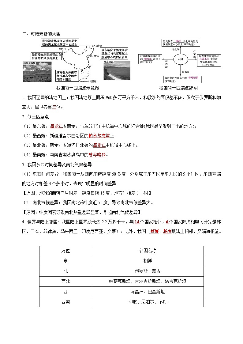 专题十四 从世界看中国——2023年会考地理考前教材梳理必背知识第3页