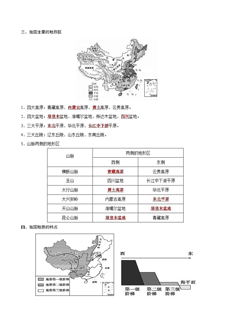 专题十五 中国地形、地势与气候——2023年会考地理考前教材梳理必背知识第3页