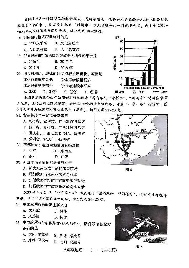 福建省福州市2023届九年级中考二模地理试卷+答案第3页