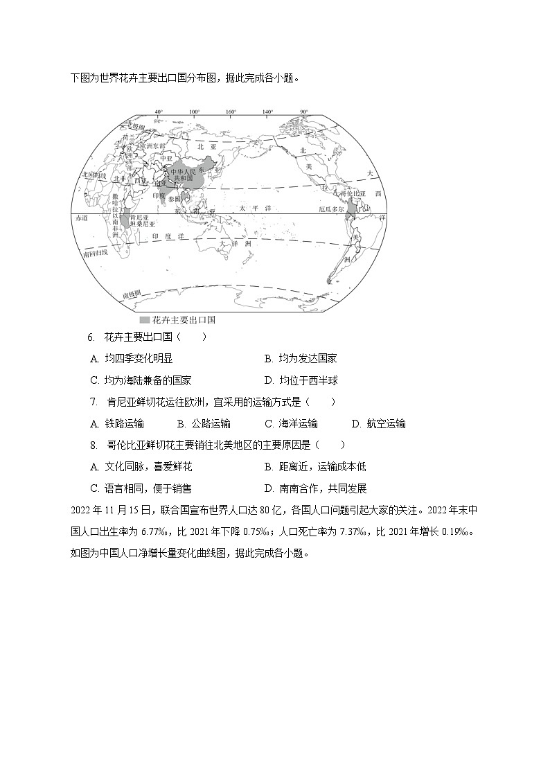 2023年江苏省南通市市区部分学校中考地理三模试卷(含解析)03