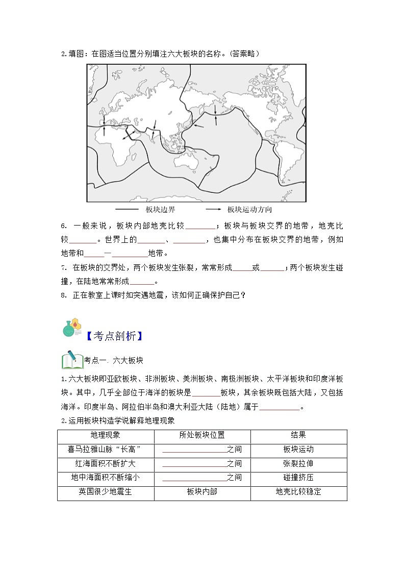 【暑假初中预备】人教版地理新七年级(六升七)暑假预习-第06讲 海陆的变迁 讲学案02