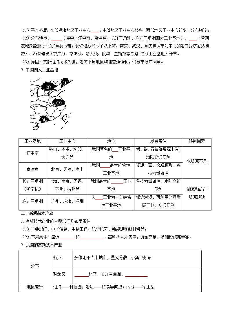 【暑假提升】人教版地理七年级(七升八)暑假预习-第19讲 我国的工业 讲学案02