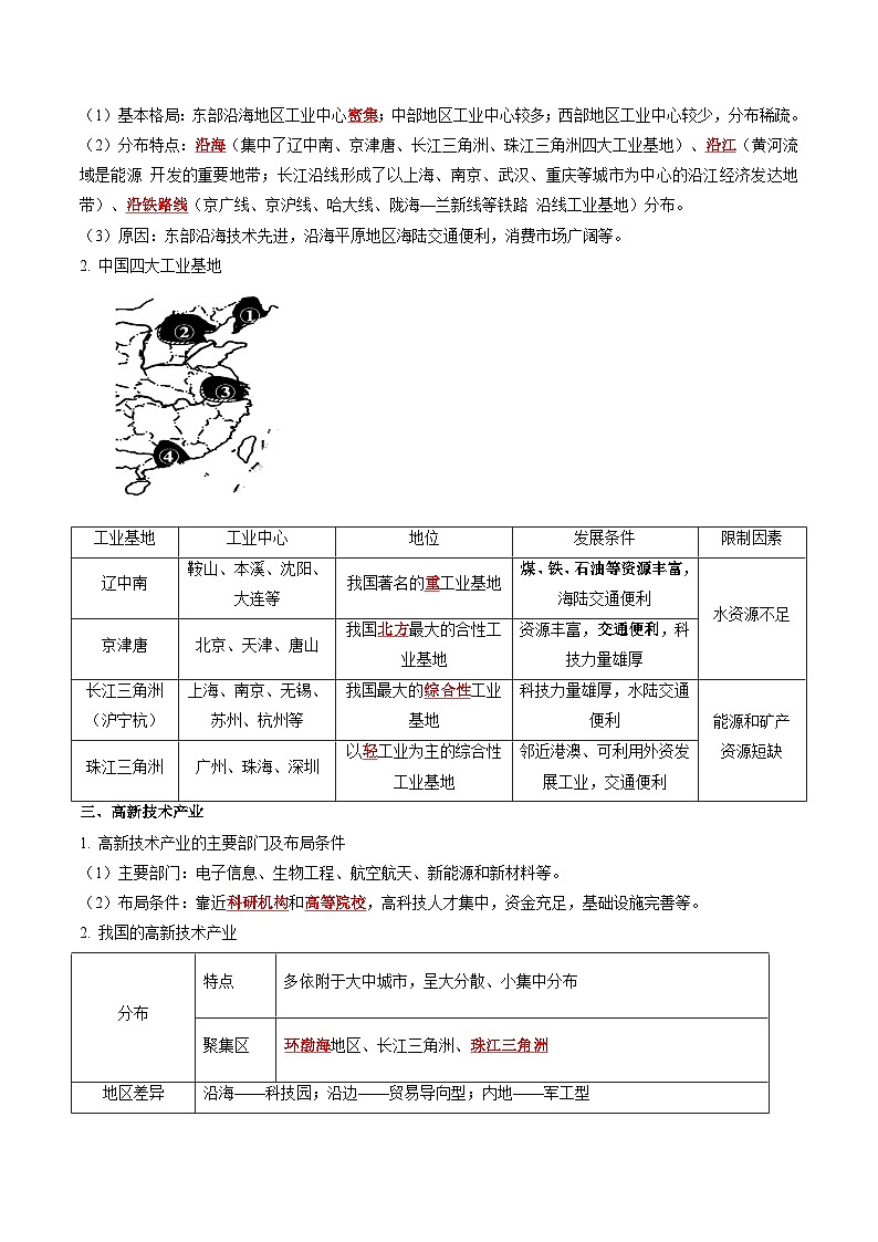 【暑假提升】人教版地理七年级(七升八)暑假预习-第19讲 我国的工业 讲学案02