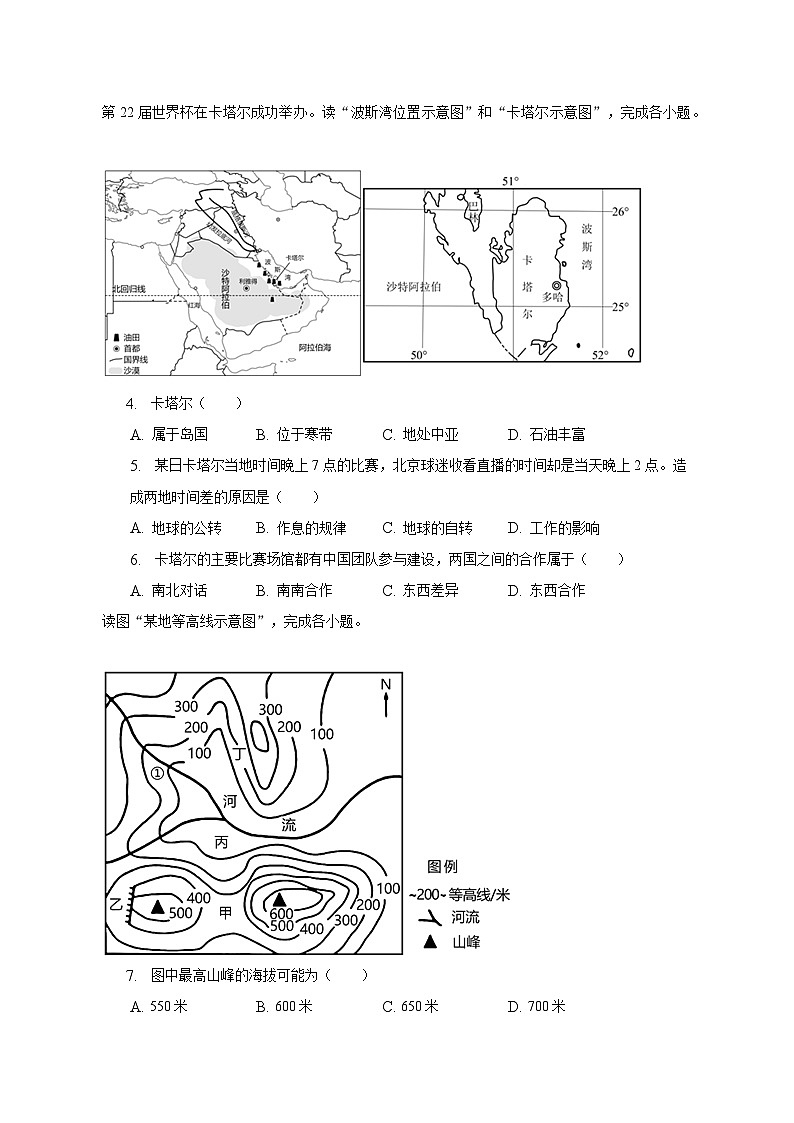 2023年海南省乐东县中考地理一模试卷(含解析)第2页