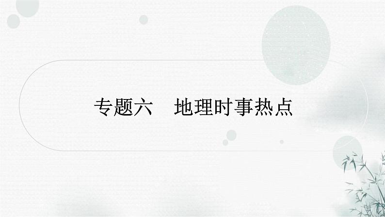 星球版中考地理复习专题六地理时事热点作业课件01