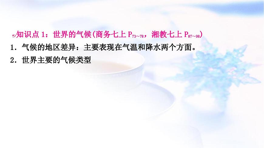 中考地理復(fù)習(xí)世界地理第四章天氣與氣候第2課時(shí)世界的氣候形成氣候的主要因素教學(xué)課件第3頁