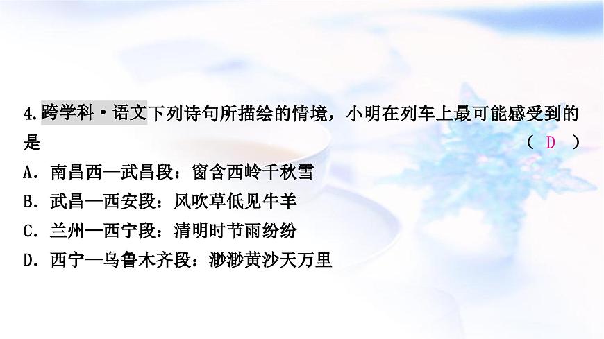 中考地理復(fù)習(xí)專題五區(qū)域聯(lián)系與差異作業(yè)課件第6頁(yè)