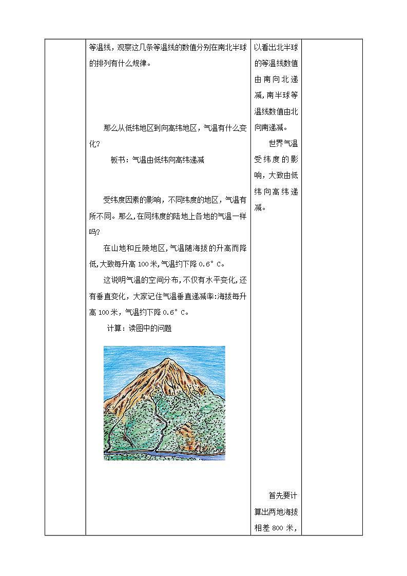 人教版地理七年級(jí)上冊(cè) 第三章第二節(jié)第2課時(shí)氣溫的分布 教案第3頁(yè)