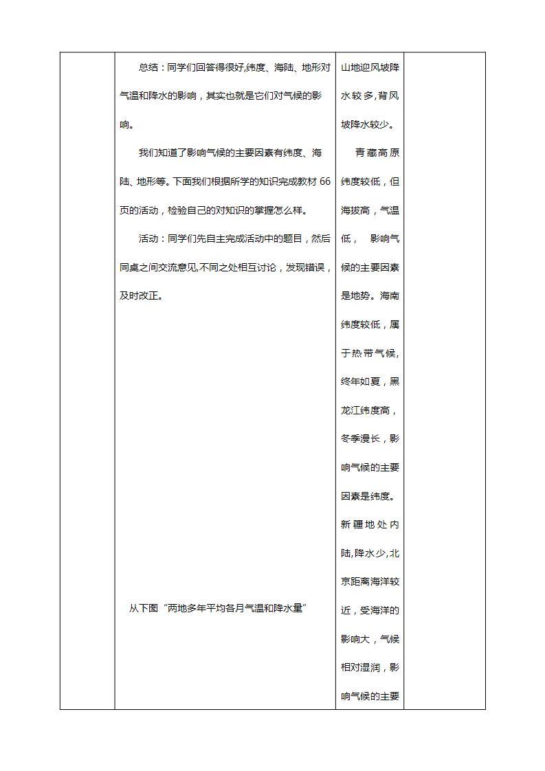 人教版地理七年级上册 第三章第四节第2课时影响气候的主要因素  气候与人类活动 教案03