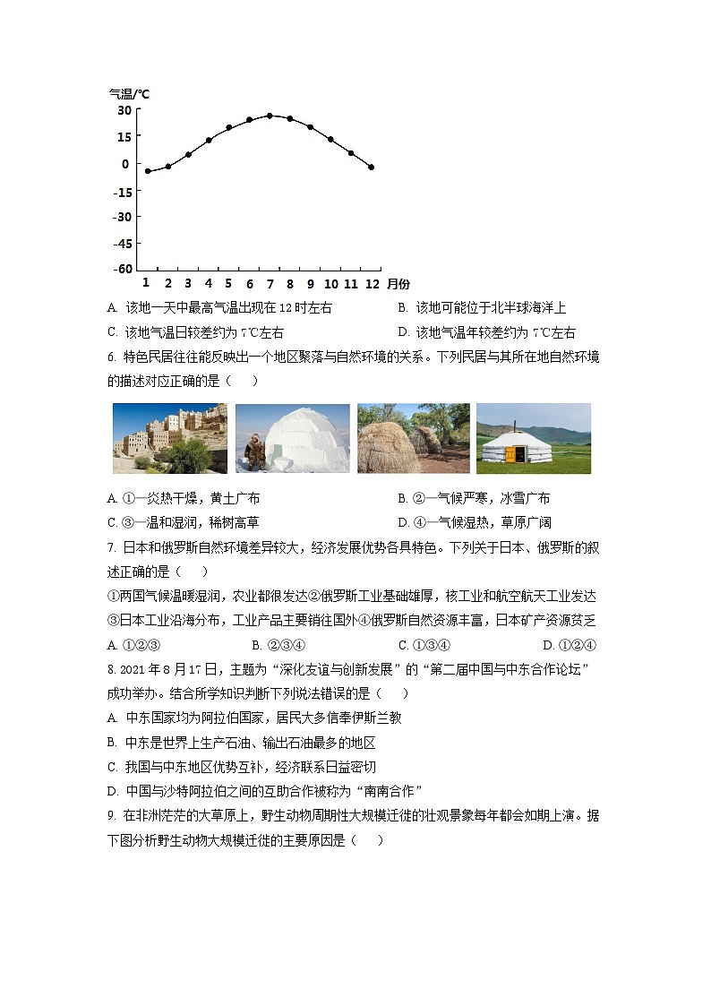 2022年山东省泰安市中考地理真题 (原卷版)第3页