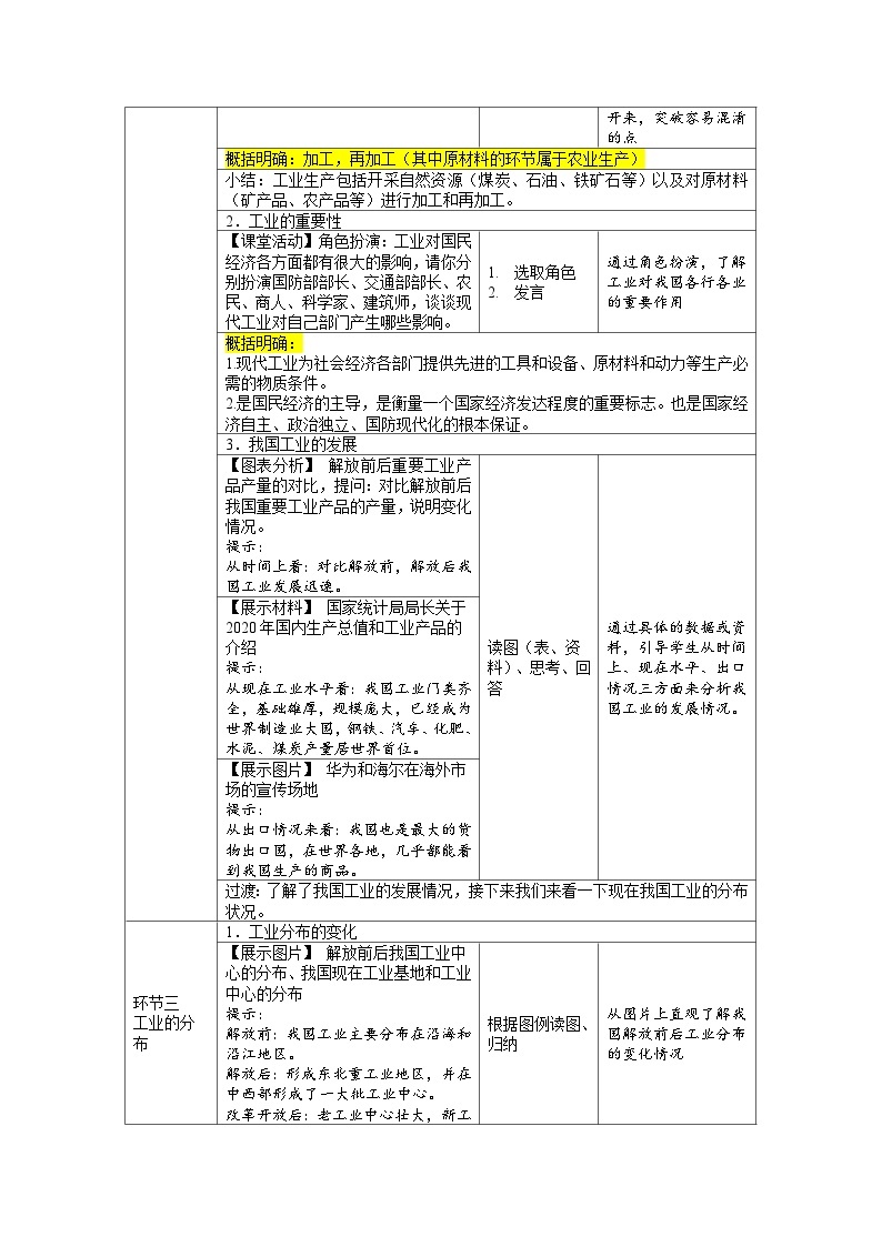 人教版地理八上 第四章 第三节 工业（第1课时） 课+教案02