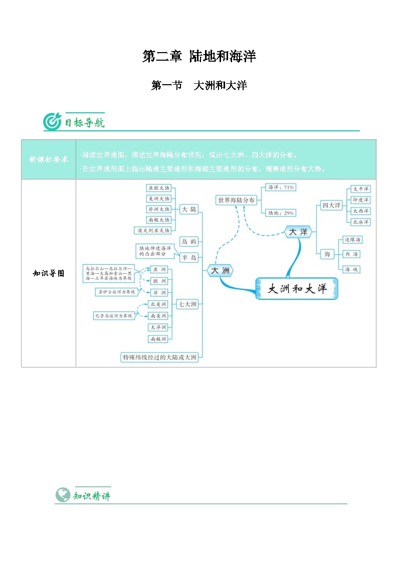 【同步讲义】人教版地理七年级上册-7.2.1《大洲和大洋》讲义01