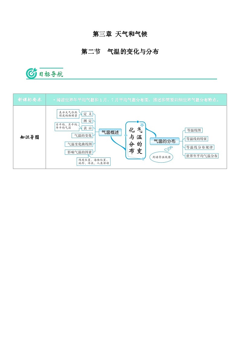 【同步讲义】人教版地理七年级上册-7.3.2《气温的变化与分布》讲义(学生版)第1页