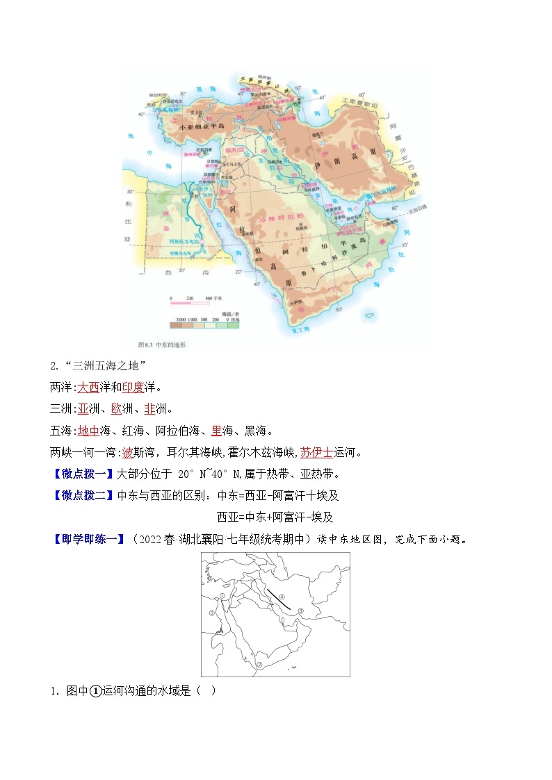 【同步讲义】人教版地理七年级下册-8.1《中东》讲义02