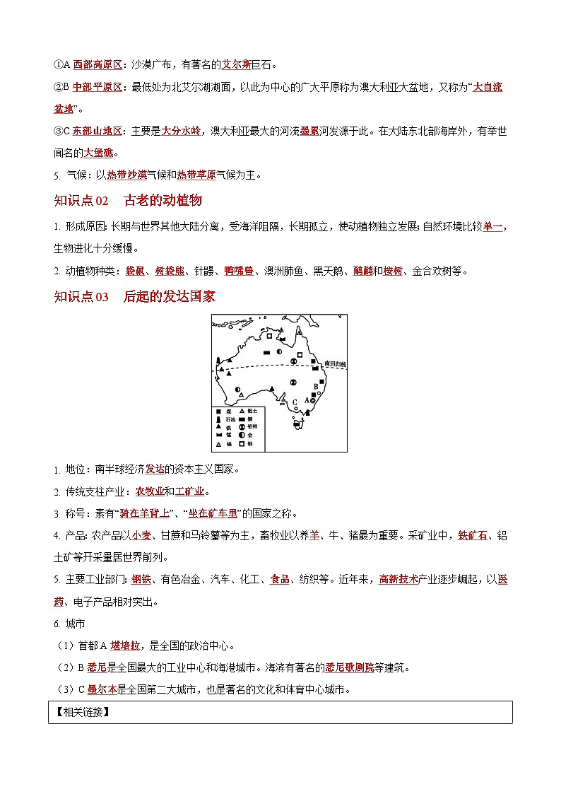 【同步讲义】湘教版地理七年级下册--8.7 澳大利亚 讲义02