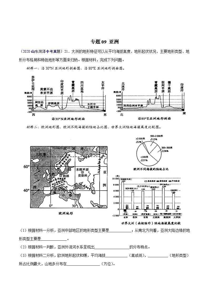 2020年中考真题地理试题分项汇编(二)世界地理分区(第04期)(含解析)第2页