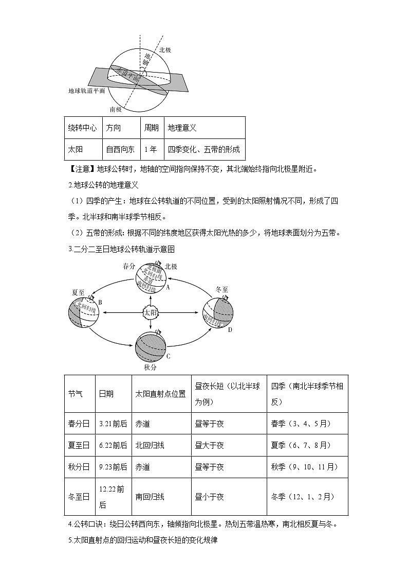 中考地理地球的运动专练第2页