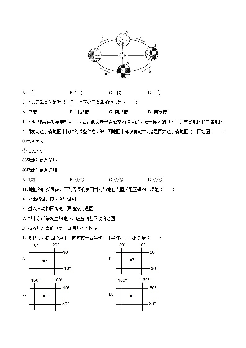 2023-2024学年辽宁省抚顺市清原三中教育集团七年级(上)月考地理试卷(10月份)(含解析)第2页