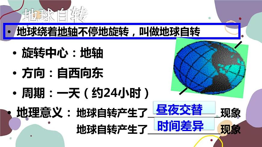 人教版地理七年級上冊 第一章第二節(jié) 第一框地球的自轉(zhuǎn)課件第3頁