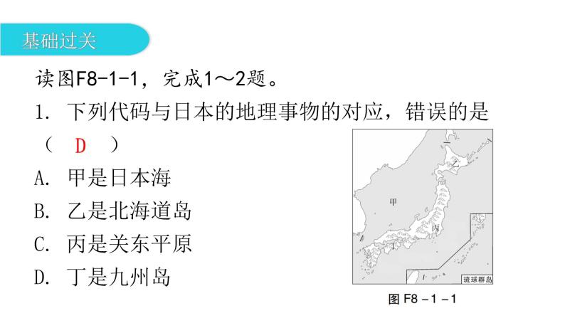 湘教版地理七年级下册第八章走近国家第一节日本作业课件02