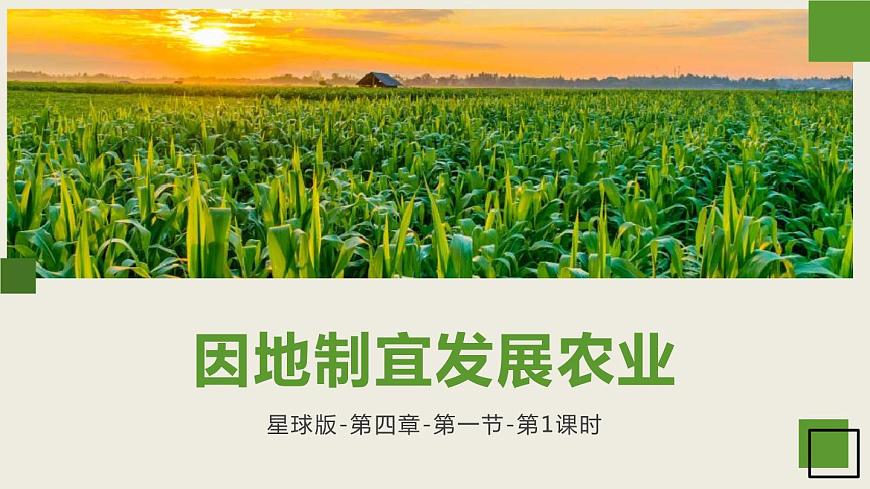 4.1+因地制宜發(fā)展農業(yè)(第1課時)(課件)-2023-2024學年八年級地理上冊同步精品備課(課件+分層練習)(商務星球版)第1頁