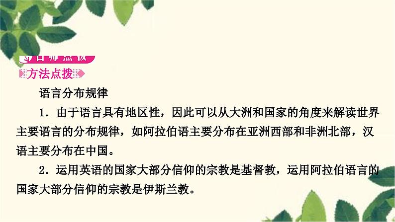 人教版地理七年级上册 第四章 居民与聚落第二节 世界的语言和宗教课件第2页