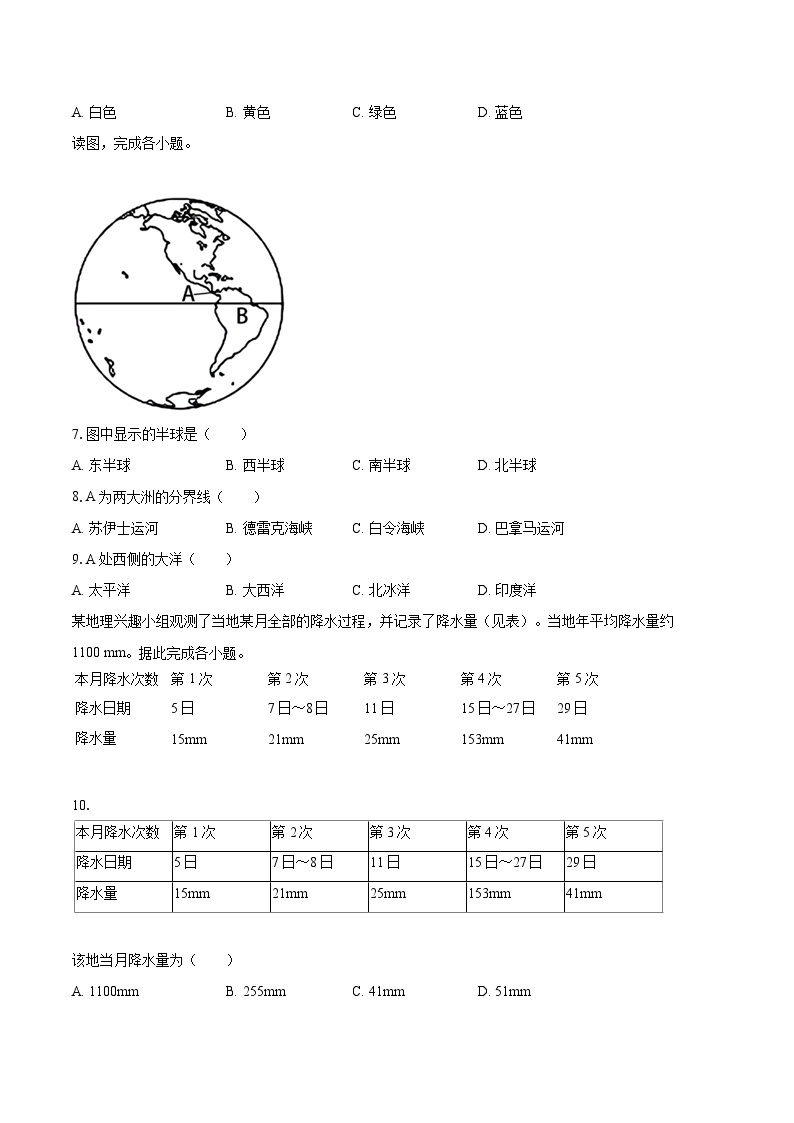2022-2023学年吉林省吉林市永吉县七年级（上）期末地理试卷(含详细答案解析)02