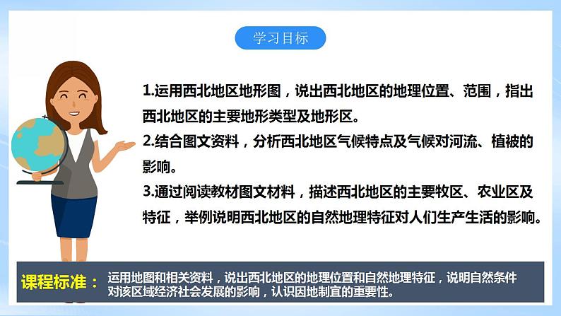 人教版地理八年级下册8.1《西北地区:自然特征与农业》 课件第4页