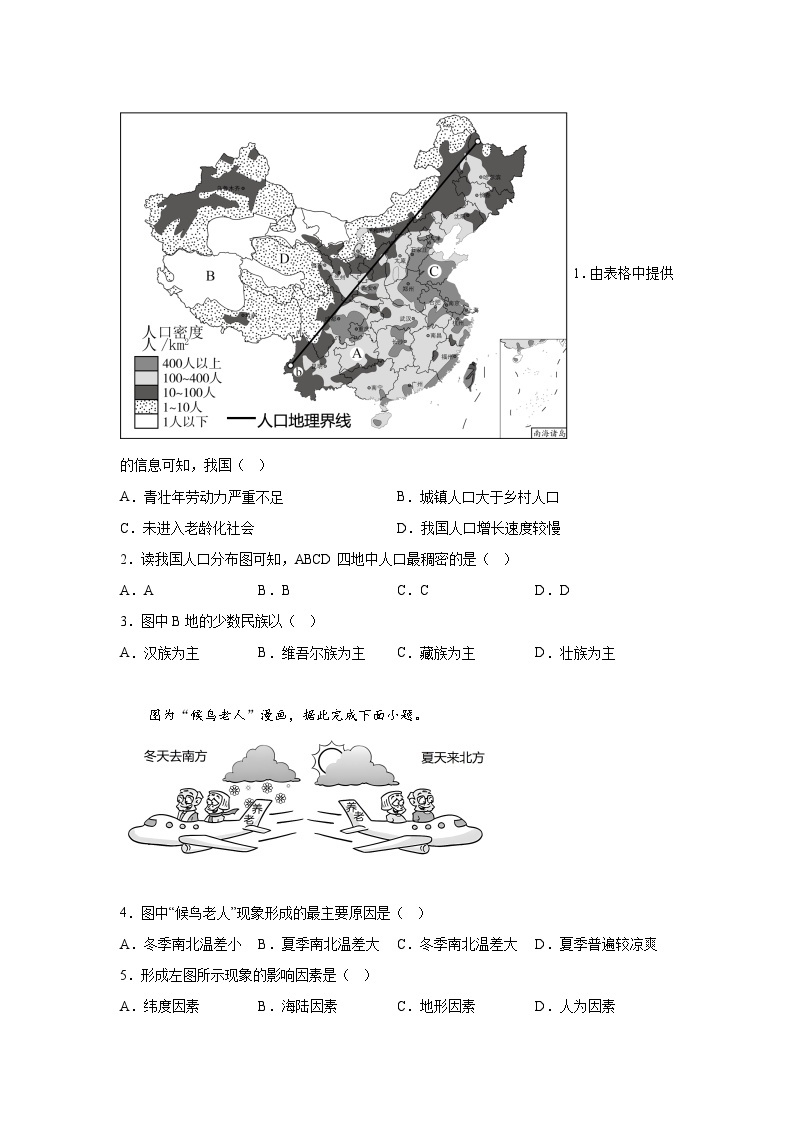 辽宁省葫芦岛市兴城市2023-2024学年八年级（上）期末地理试题（含解析）02