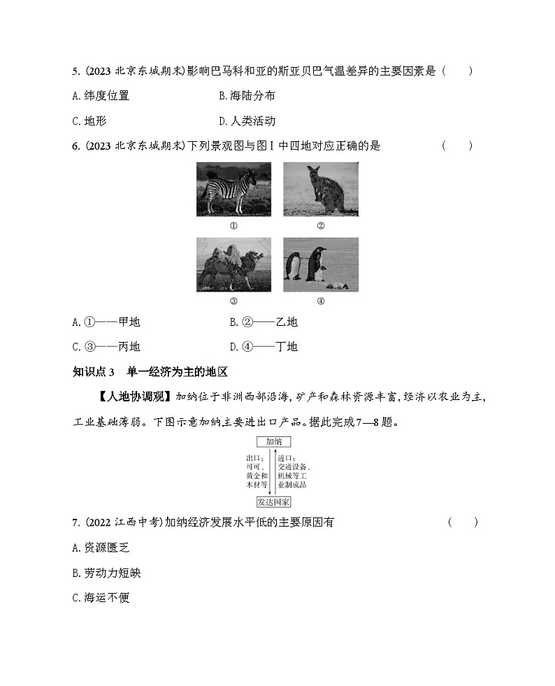6.3 撒哈拉以南非洲--2024年中图版地理八年级下册精品同步练习第3页