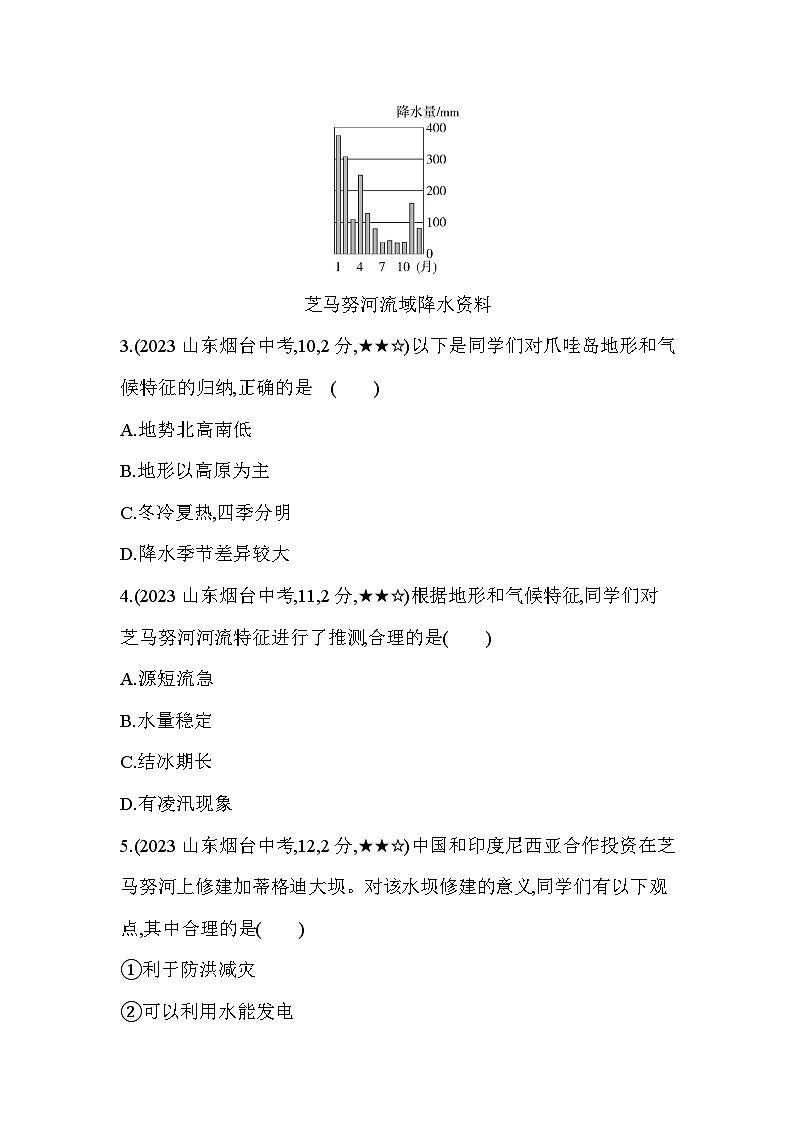 03-中考地理真题分项精练(三) 认识世界--2024年商务星球版地理八年级下册精品同步练习第2页