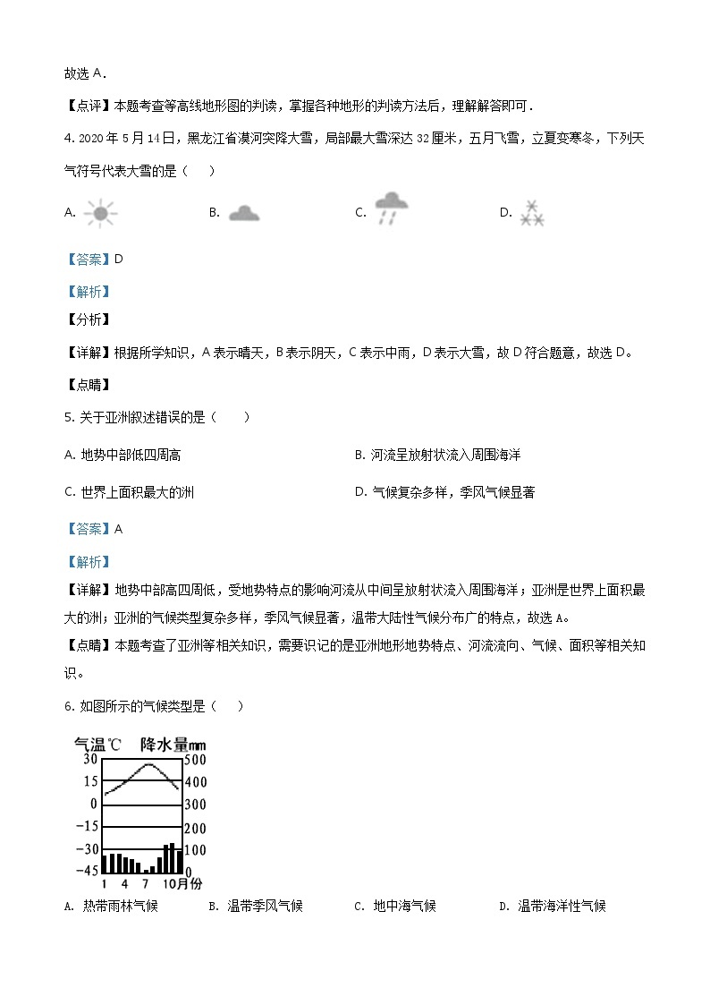 2021年黑龙江省牡丹江、鸡西地区朝鲜族学校中考地理真题（含解析）03