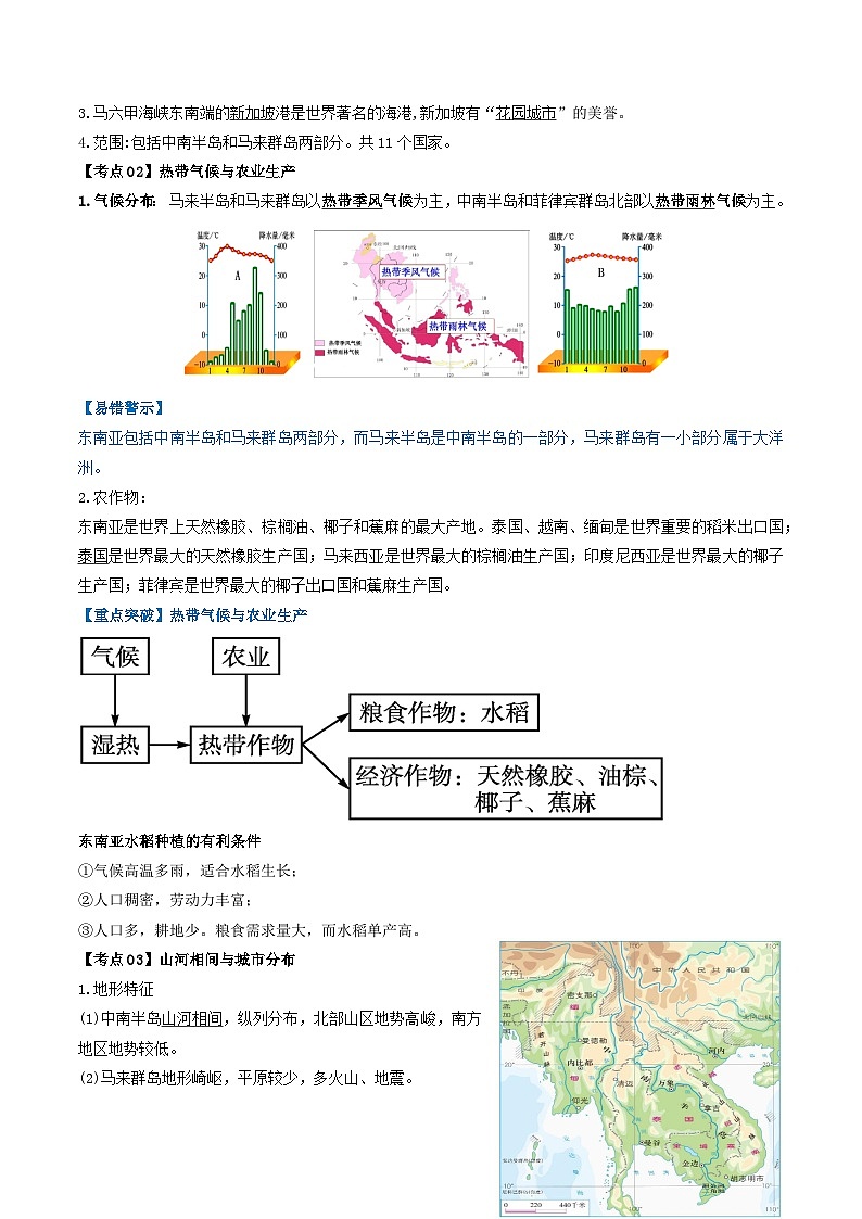 【2024年会考】初中地理一轮复习 专题09 东南亚和南亚-知识清单(答案版)第2页