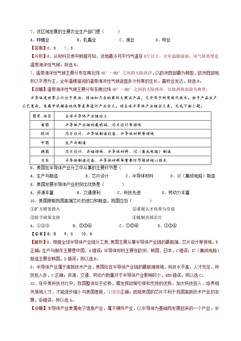 地理(陕西卷)-2024年会考第一次模拟考试03