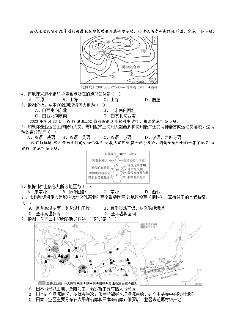 中考地理（吉林省卷）-2024年中考第一次模拟考试02