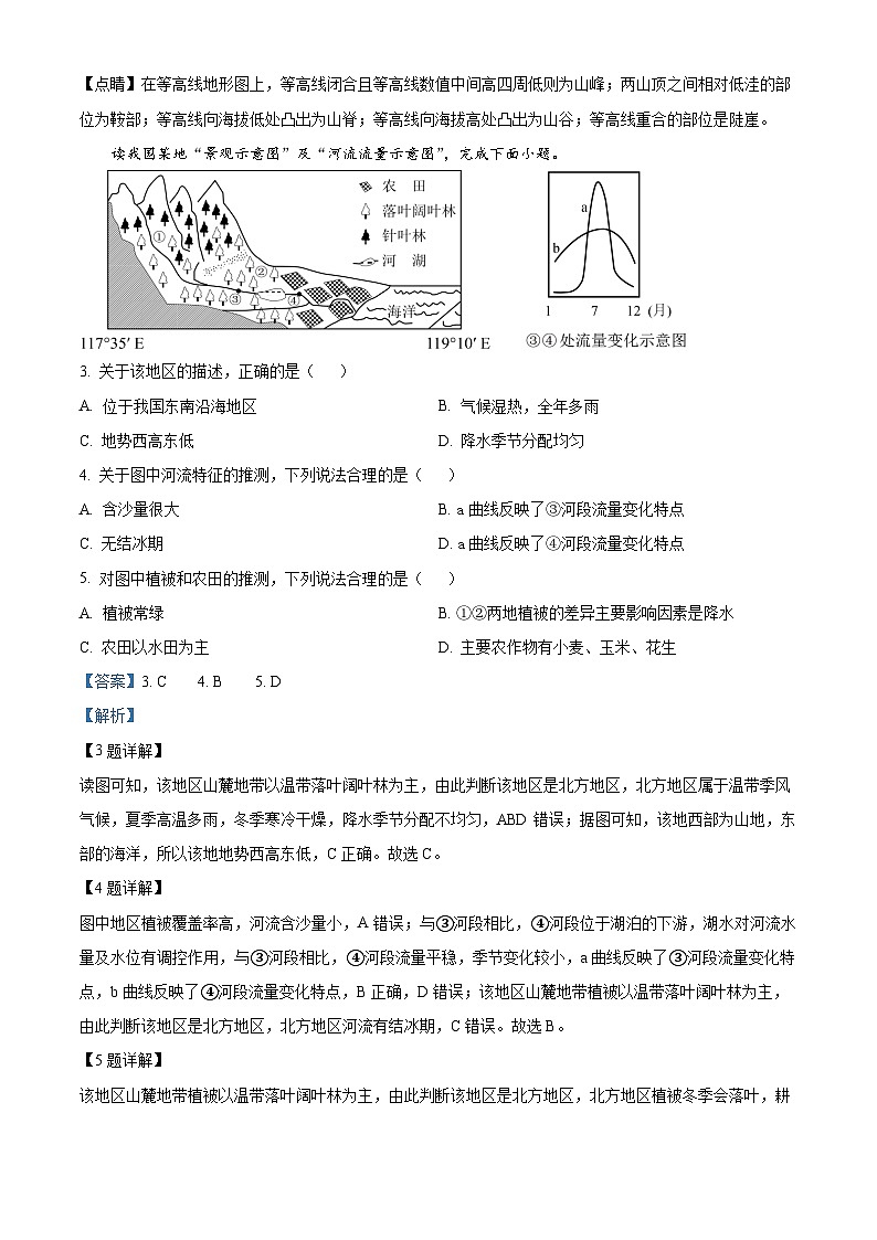 2024年河南省内乡县中考一模地理试卷 (解析版)第2页