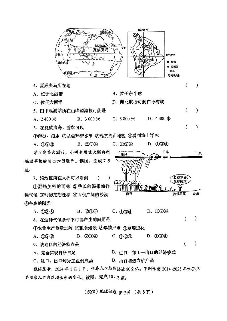 2024年陕西省咸阳市秦都区中考二模地理试题02