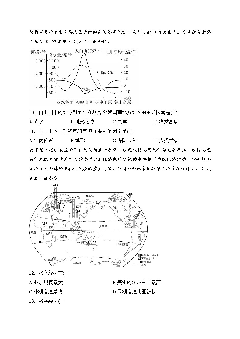 辽宁省鞍山市2024年中考一模地理试卷(含答案)03