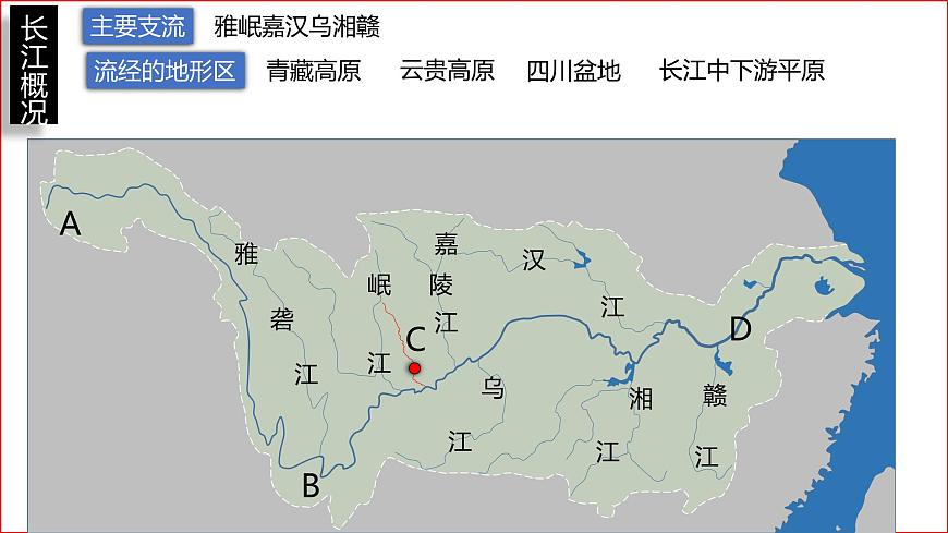 粵教版初中地理八年級上冊第二章第三節(jié)-河流（我國最大的河流--長江）課件第6頁
