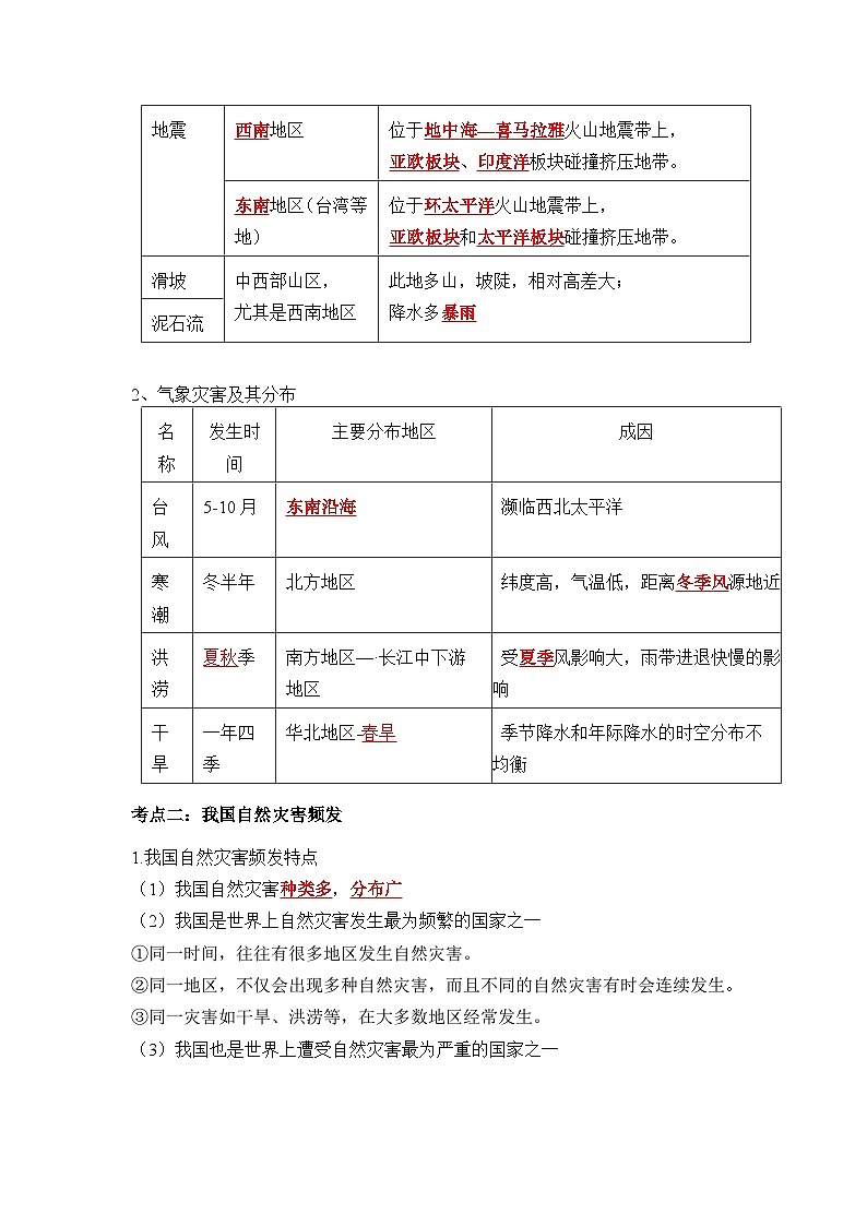 第08讲 中国的自然灾害-【暑假衔接】新七升八地理暑假精品课讲义(人教版)02