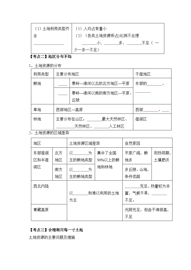 第10讲 中国的土地资源-【暑假衔接】新七升八地理暑假精品课讲义(人教版)02