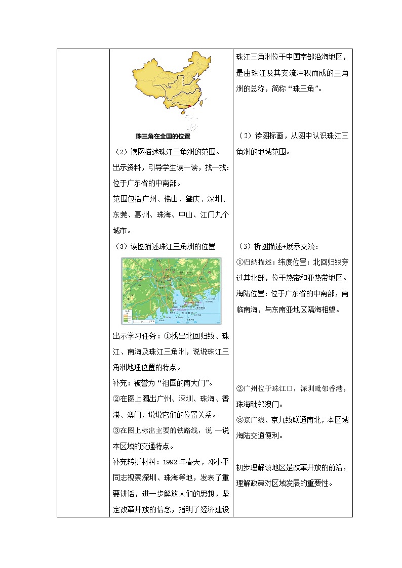 星球版八下第7章第3节《珠江三角洲和香港、澳门特别行政区》第1课时 教案第2页